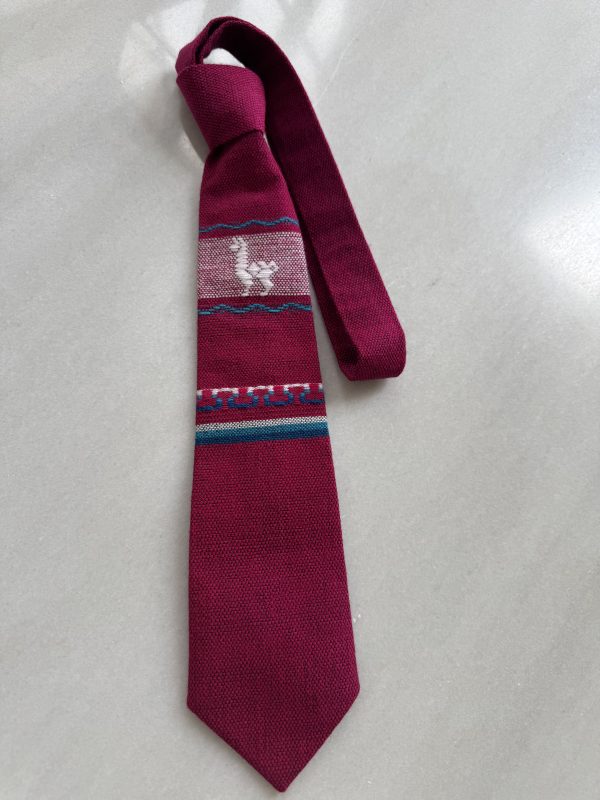 Corbata Alpaca Peruana Buganvilla.