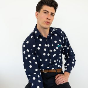 Camisa Polka Dots Azul.