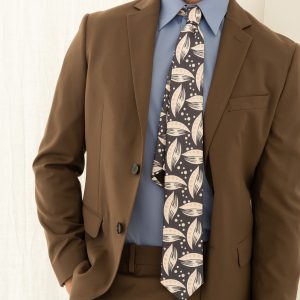 Corbata Sea lunares y hojas